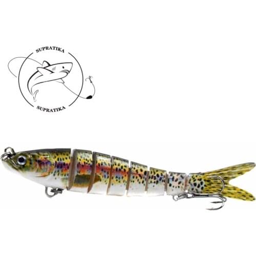 26G/14CM Artificial 8Segments Swimming Fishing Lure Wobbler Sinking Anti-corrosion Bionic Multi-Section Hard Fishing Bait