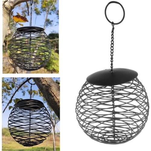 Metal Fat Ball Feeder with Hanging Ring Outdoor Garden Wild Bird Feeding Station Squirrel Proof