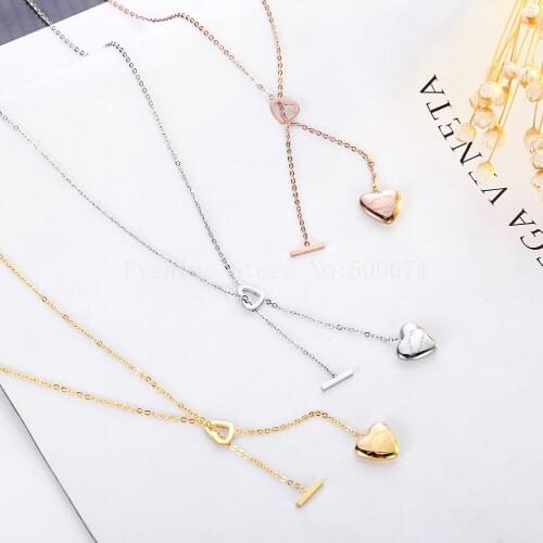 Fashion Jewelry Choker Forever Love Hear Necklaces Bijoux Femme Stainless Steel For Women Birthday party Gift wedding necklace