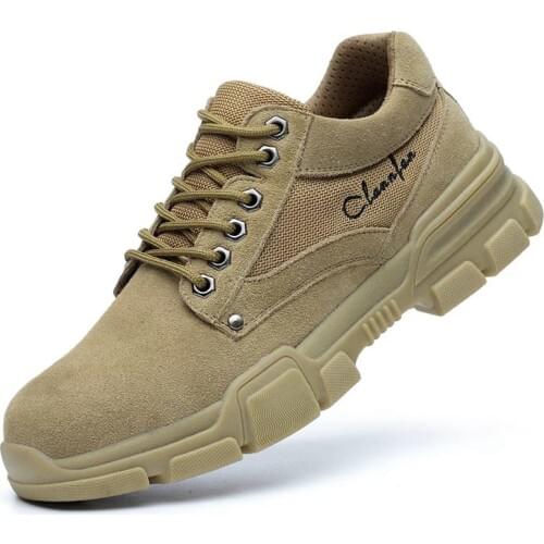 Men Work Shoes High Quality Safety Boots Steel Toe Breathable Lightweight Anti Puncture Outdoor Construction Safety Shoes Sneake