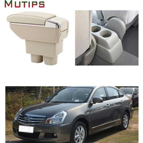 Mutips For Nissan Sylphy Versa Tiida Latio armrest box car styling leather storage interior arm rest accessories decoration auto