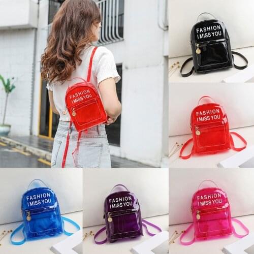 Holographic Transparent Backpack Color Changing Candy Summer Pvc Clear Beach Bag Cool Water-proof Mini Student School Bag#P30
