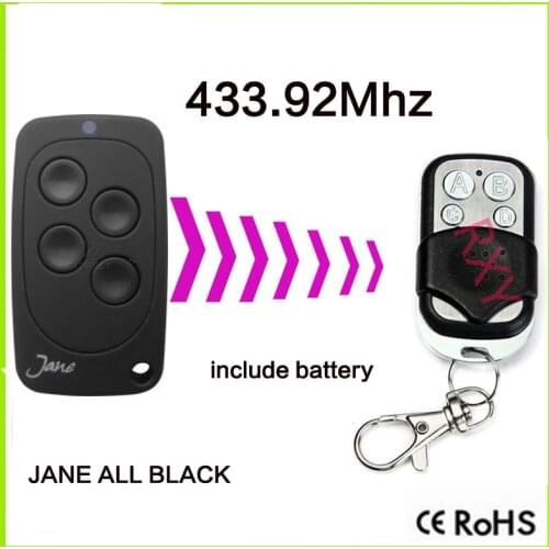 JANE ALL BLACK 433.92mhz remote control gate garage door JANE ALL BLACK remote control 433mhz