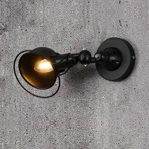 Rural chrome Cafe lamp bar light Led Luminaire Retro iron Wall Lamp US Rotatable Lighting Country Industrial wall light abajur