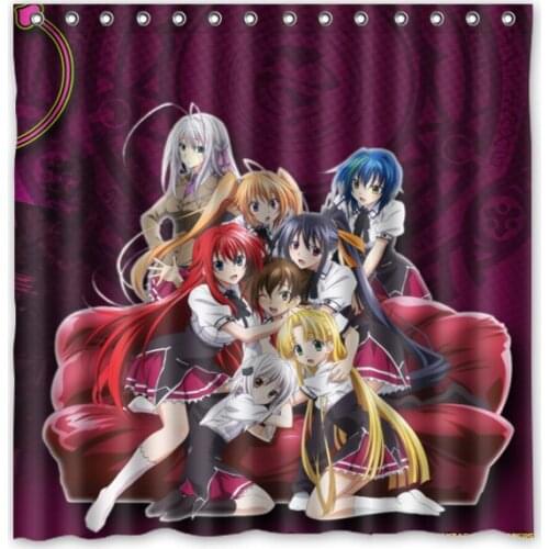 High School Dxd Pattern Creative Bath Shower Curtains Bathroom Waterproof Polyester Fabric Shower Curtain 180x180cm