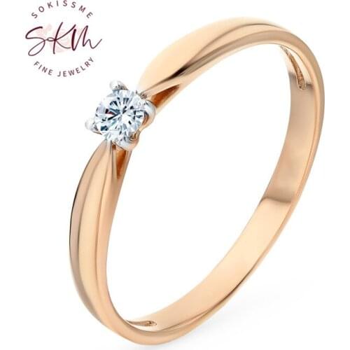 SKM 14k 18k rose gold moissanite rings for women Engagement wedding rings designer Promise Bride Gift