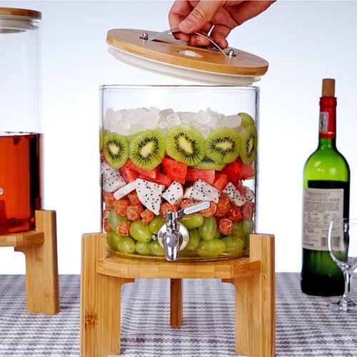 Free shipping 5L High Capacity Glass Whiskey Barrel Mason Jar Alcoholic Beverages Drink Dispenser Storage Organizer