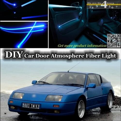 Interior Ambient Light Tuning Atmosphere Fiber Optic Band Lights For Renault Alpine GTA Inside Door Panel illumination Tuning