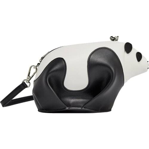 2021 Lovely Panda Bag Soft Cow Leather Women Crossbody Small Purse Shoulder Strap Bag Phone Wallet Messenger Bag Brand Design