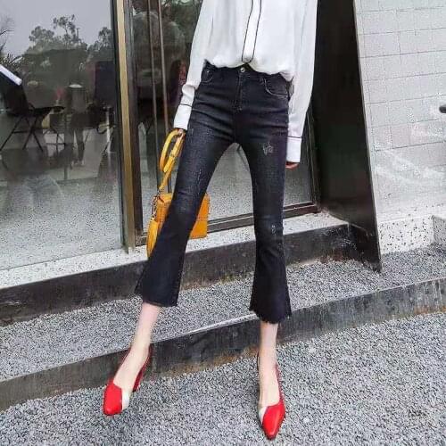 Woman Jeans Pants Summer High Waist Denim Cropped Pants Womens Stretch Pantalones Vaqueros Mujer