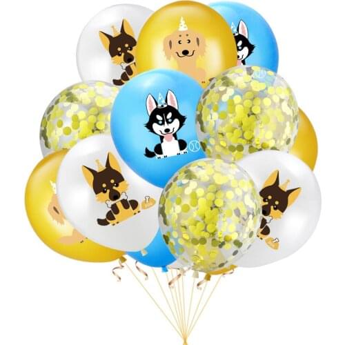 10/12Pcs 12inch Blue Pink Cartoon Dog Latex Balloons Pet Dogs Party Decoration Dog Theme Happy Birthday Party Decors Supplies