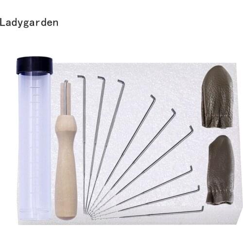 14PCS 9/8.6/7.9cm Felting Needles Set with Handle Wool Felt Tool Felting Starter Kit Wool Felt Pocked Needles Set DIY Craft