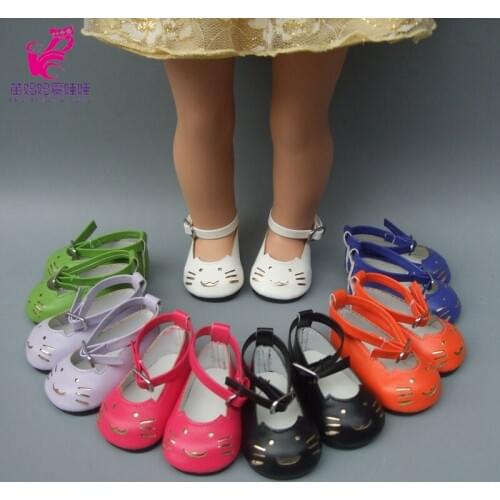 18 inch 45CM Dolls Cute Kitty Leather Shoes For Alexander Doll Accessory Baby Doll shoes