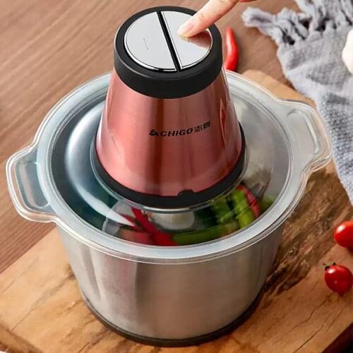 2 Speeds Stainless Steel 3L \Electric Chopper Meat Grinder Mincer Food Processor Slicer