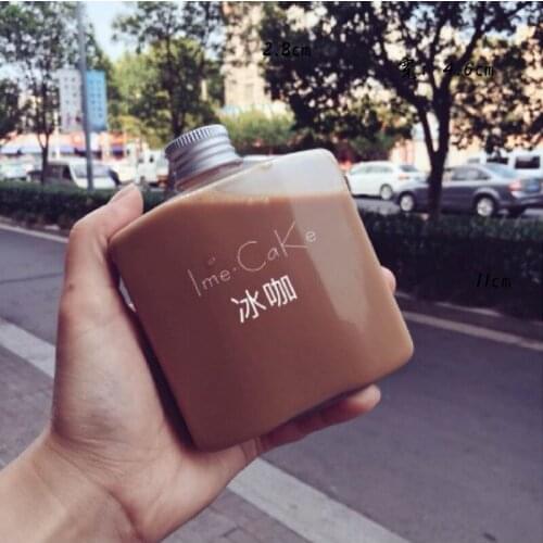 25pcs Net red PET plastic creative juice bottle packaging milkshake yogurt transparent cups ice coffee milk tea cup with lid