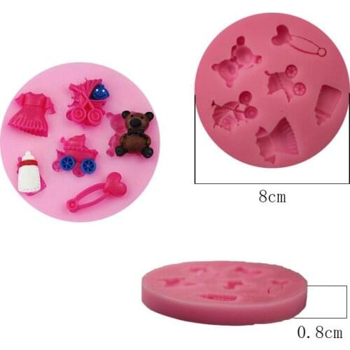 3D Food Candy Silicone Baby dress Bear bike Shape Fondant soap mold chocolate silicone babies for sale bakeware Gift
