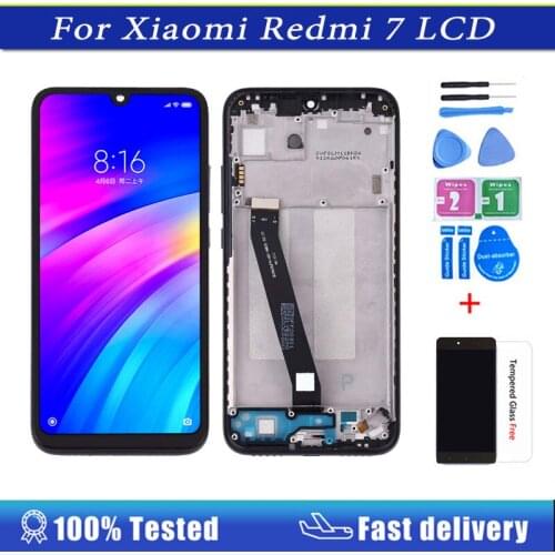 6.26" Original Xiaomi Redmi 7 LCD with frame Display Screen+Touch Screen Panel Digitizer Assembly 1520*720 Redmi7 lcd Display