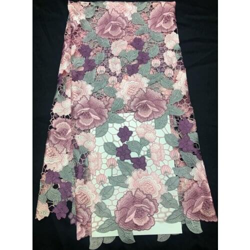 African Lace Fabric 2021 High Quality Lace Water Soluble Embroidered Fashion Soft Lace Fabric 5 Yards