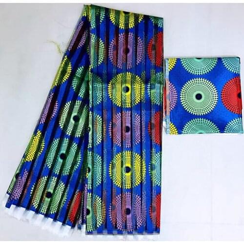 Ankara african wax print fabric pure silk fabric african fabric organza fabric 2+4yards organza ribbon silk for dress MM-B17
