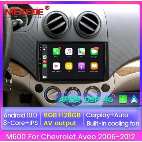 6+128 Android 10.0 NO DVD 2 Din Car Radio Multimedia Video Player Navigation GPS for Chevrolet Aveo T250 2006 - 2012 Stereo DSP
