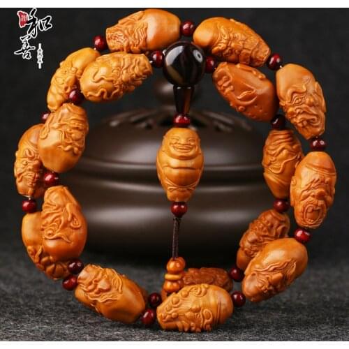 Hand-carved olive nuclear carving string one-sided must send eighteen Rohan long string olive neck hanging necklace carving man