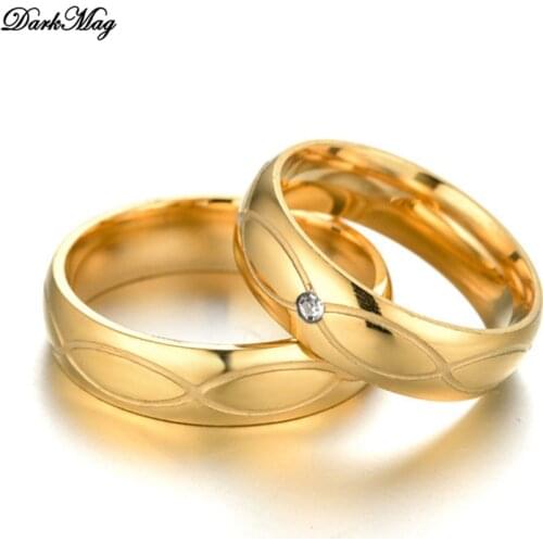 DarkMag Simple Stainless Steel Handmade Rings for Women Wedding Couple Creative Geometric Engagement Jewelry Gifts