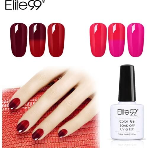 Elite99 10ml Wine Red Color Changing Gel Polish Soak Off UV Gel Varnish Temperature Change Color Gel Nail Polish Enamel Lacquer