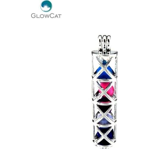 K196 5pcs/lot 49mm Rectangle Tube Cross Locket Pendant Fairytale Party Essential Oil Diffuser