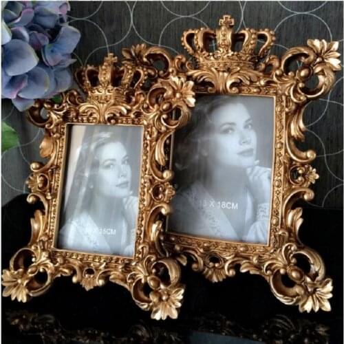 UBRUSH Creative photo frame gold silver 7 inch 6 inch 4 European photo frame resin 21.5*28.5cm 26*32 cm Frame