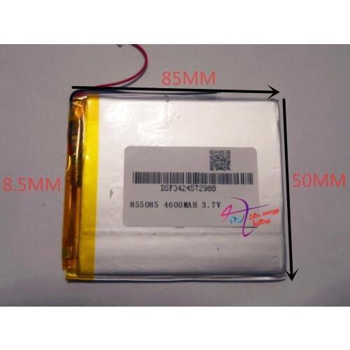 Best battery brand Size 855085 3.7V 4600mah Lithium polymer Battery with Protection Board For Tablet PCs PDA Digital Products Fr
