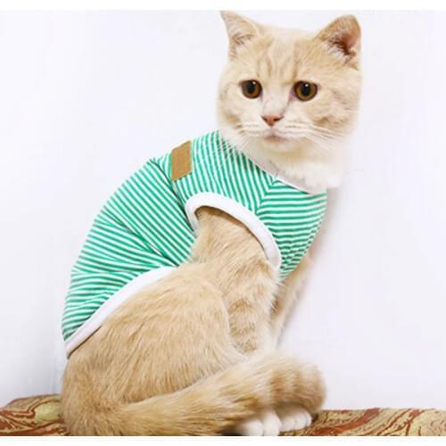 Cute Stripe Cat Vest Shirt Classic Pet Clothes for Cats Ropa Para Gato Katten Kleding Kedi Giyim Cats Clothing for Pets Outfit