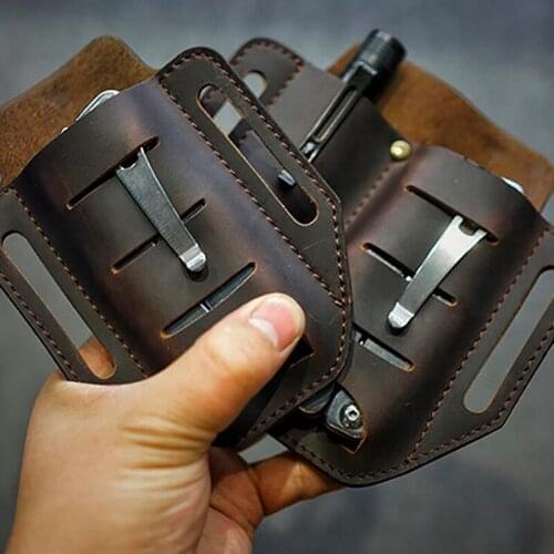 Multitool Sheath Pocket Organize Flashlight Waist Bag Key Holder For Outdoor Camping Storage Tools Leather Sheath