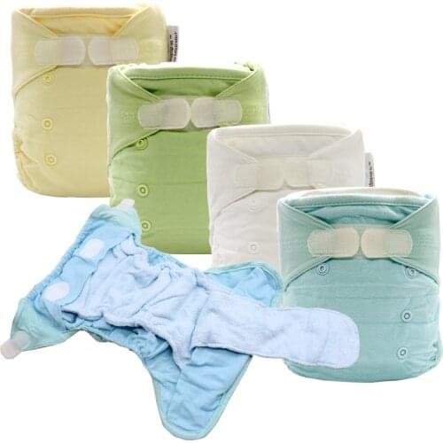 Cloth Diapers Baby Cloth DiaperCover Washable Reusable Nappies AI2 Nappy With Bamboo Cotton Insert Prefold Diaper All In Two