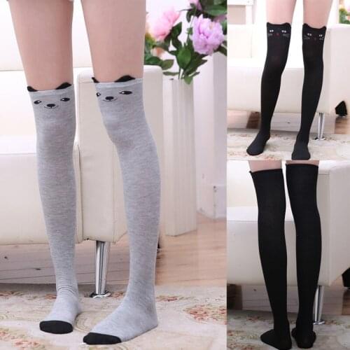 Fashion stereo ear cartoon Panda cotton stockings female college style knee high tube stockings girl winter Knee socks