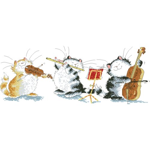 Cross stitch Handmade 14CT Counted Canvas DIY,Cross-stitch kits,Embroidery Cat Band 52-26