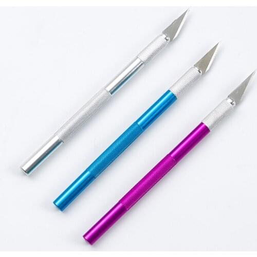 Carving Scalpel Metal Knife Tools Kit w/Non-Slip Blades Mobile Phone PCB DIY Repair Paper-cutting high-precision carving knife