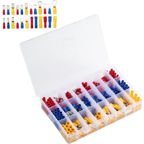 400pcs Cold Pressed Terminal Set 30 Types Of Terminals Box Combination Wiring Wire Connector Ring Butt Splice
