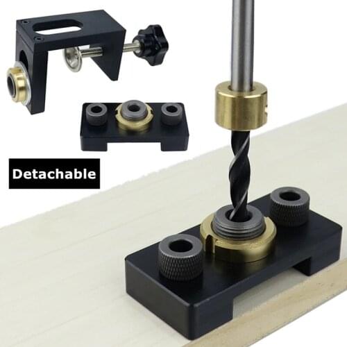 3 in 1 Locating Pin Fixture Kit Vertical Drilling Guide Pocket Hole Fixture Hole Puncher Furniture Connection Woodworking Tools