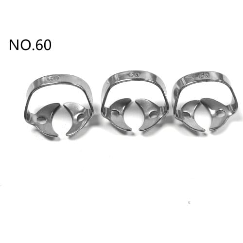 NO.60 Dental Rubber Dam Sheets Clip Clamps Stainless Stee Flexible Anti-Fatigue