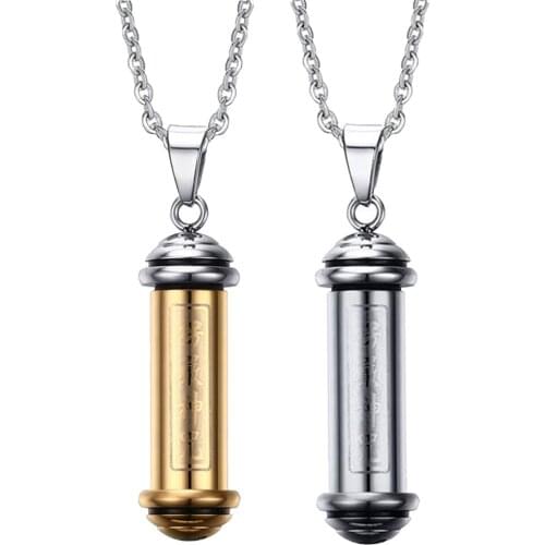 Open Tube Capsule Vial Pendant Keepsake Memorial Jewelry Urn Necklace Chain 20