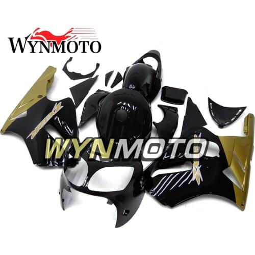 Complete ABS Injection Fairings For Kawasaki ZX-12R ZX12R 2000 2001 Motorbike Fairing Kits Cowlings Gold Black Covers