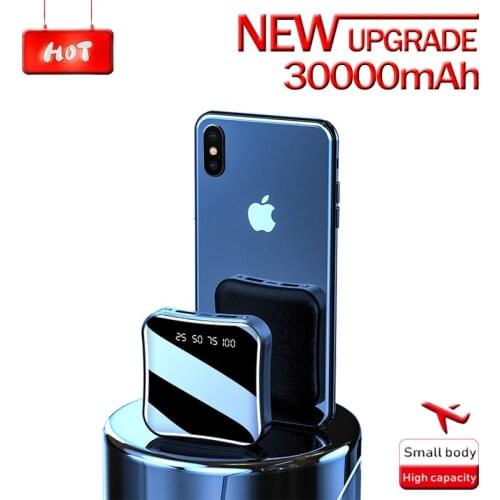 Mini Power Bank 20000mah Portable Charger Ultra-thin Digital Display 2USB External Battery Powerbank Charger for Xiaomi Samsung