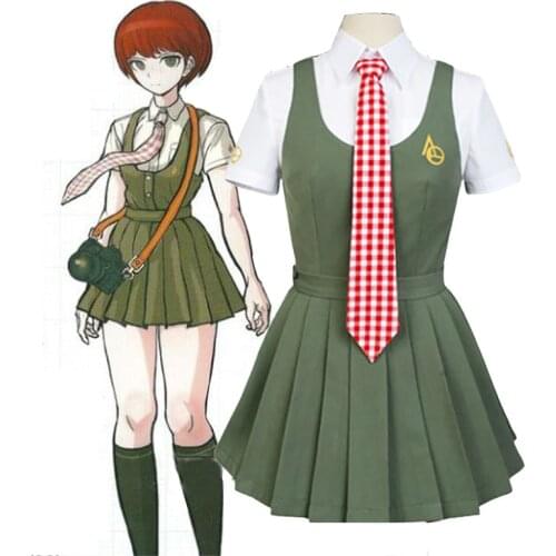 S-3XL Super Dangan Ronpa 2 Mahiru Koizumi Cosplay Costume School Uniform And Wig For Girls Women Japanese Anime Clothes C90K216