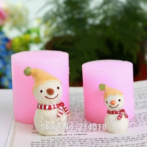 Silica gel Christmas snowman 3D silicone mold baking cakes decorative chocolate mold ice cream molud candle molds