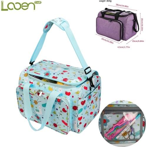 New Storage Bag Women Tote Yarn Wool Bag Holder Storage Case for Mom Crocheting Hooks Thread Sewing Accessories Knitting Bag