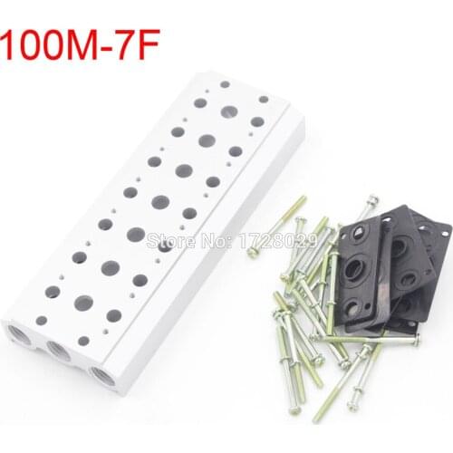 High Quality Aluminum 7 Row Stations Manifold Solenoid Air Pilot Valve Base