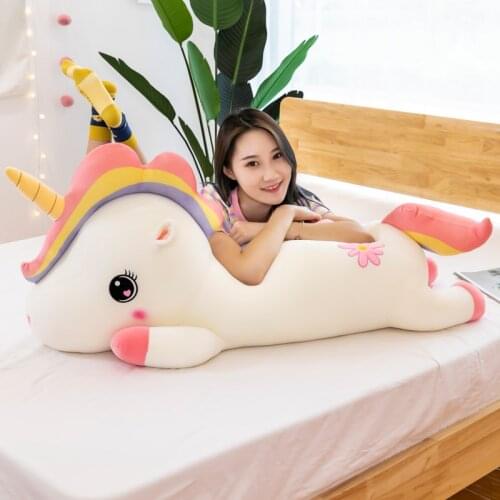 High Quality Soft Unicorn plush Toy Pillow Cute Stuffed Fairy unicornio Doll Throw Pillow angel Wings Horse Gift Girl birthday