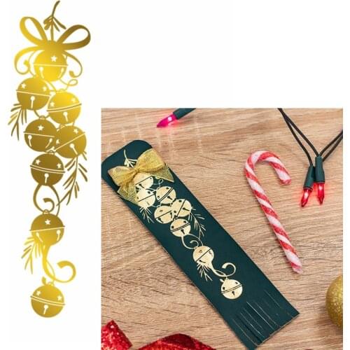 A Shining String Of Bells Hot Foil Plate Shining Decorative Bell for DIY Scrapbooking Embossing Crafts Cards Decoration New 2019