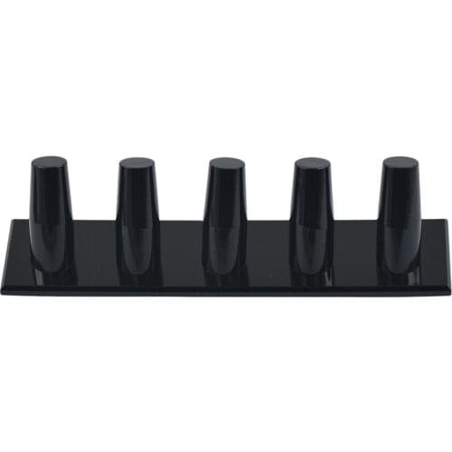 Jewelry Ring Velvet Acrylic Finger Tip Display Holder Stand Show Rack Black
