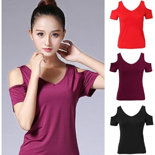 Women Ballroom Flamenco Latin Dance Blouse Tops Practice Dance Tops